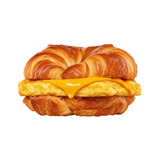 Egg cheese Croissan'wich - simple fluffy egg and melted cheddar on a flaky croissant