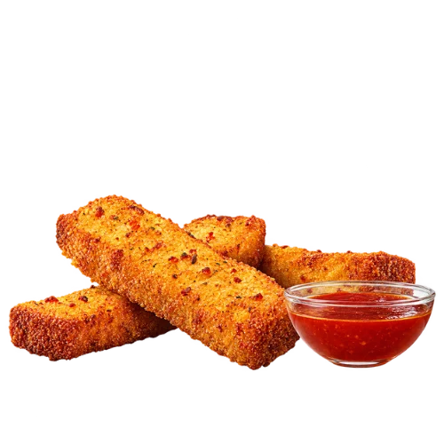 French toast sticks - crispy golden sticks served with sweet dipping syrup sauce