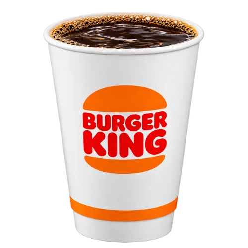 Decaf coffee served in a white paper cup
