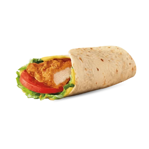 Honey Mustard Royal Crispy Wrap with crispy chicken and golden honey mustard sauce in a tortilla