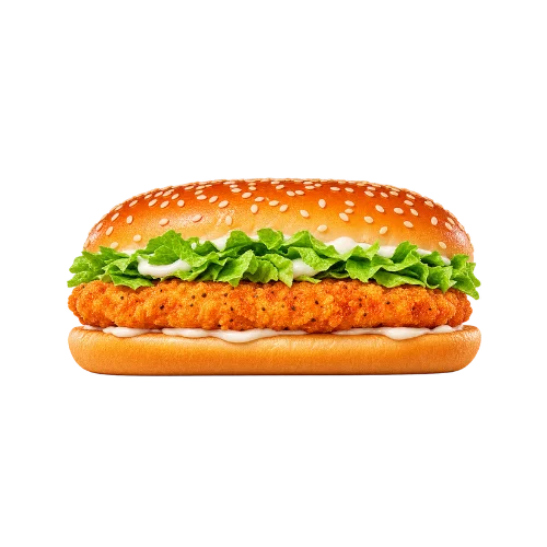 Original Chicken Sandwich with a breaded chicken fillet and lettuce on a long sesame seed bun