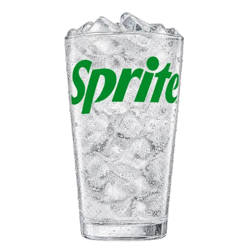 Sprite lemon-lime soda with ice and bubbles