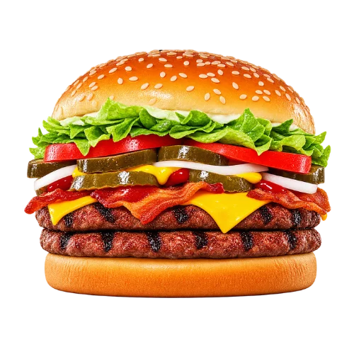 Texas Double Whopper with two patties, bacon, melted cheese, lettuce, tomato, and pickles